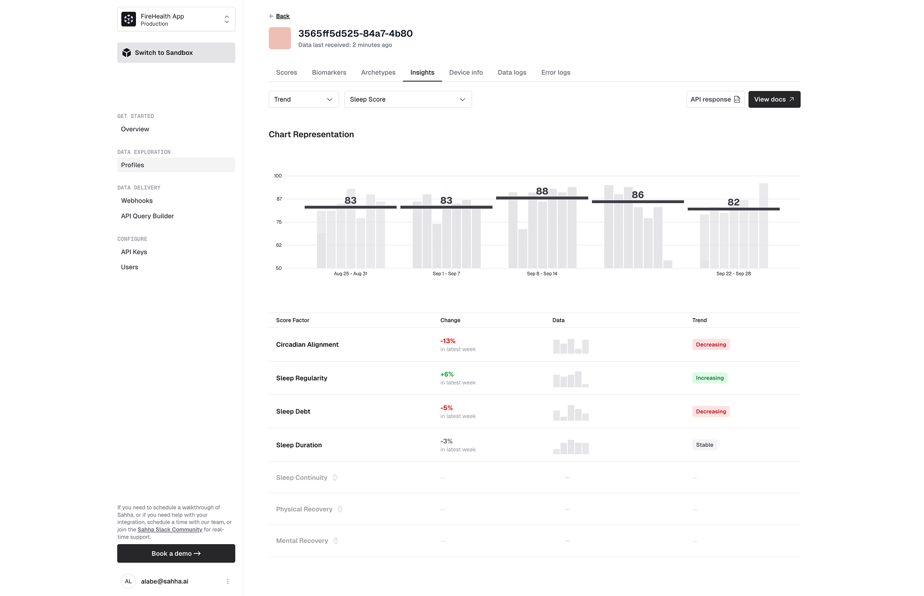 Sahha Sahha Developer Dashboard