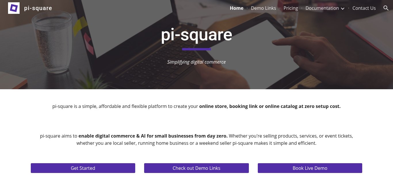 pi-square Landing page