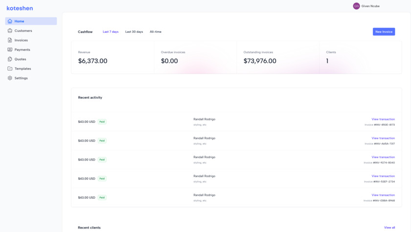 Koteshen Landing Page