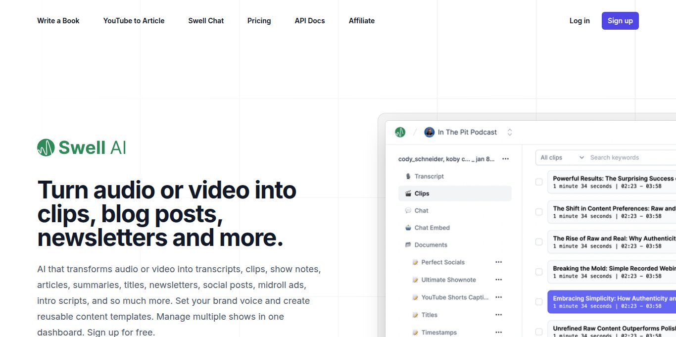 SwellAI Landing page