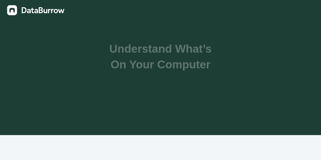 DataBurrow Landing page