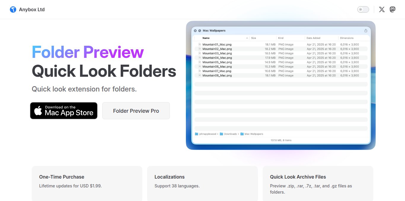 Folder Preview Landing page
