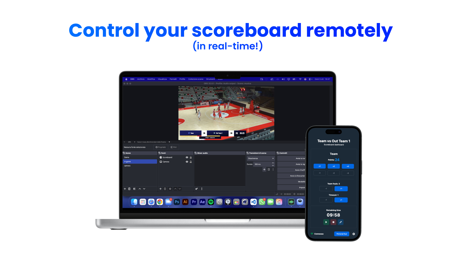 Basket Score Control remotely