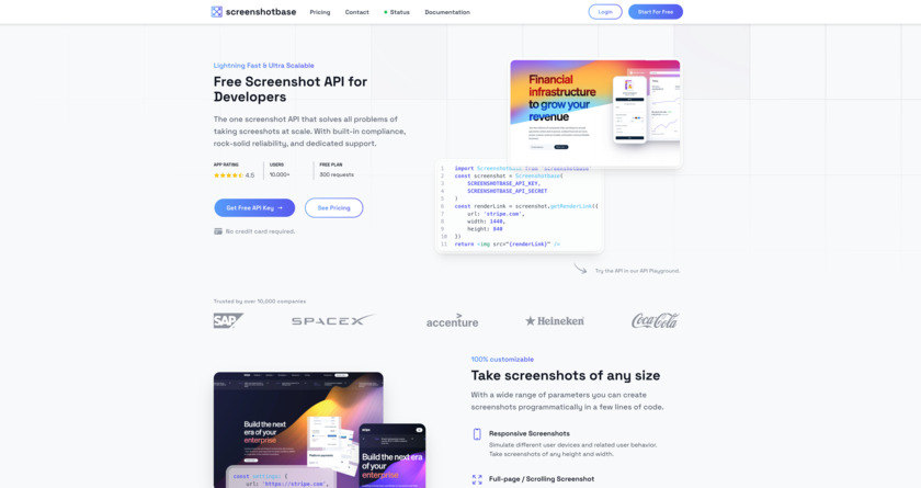 Screenshotbase Landing Page