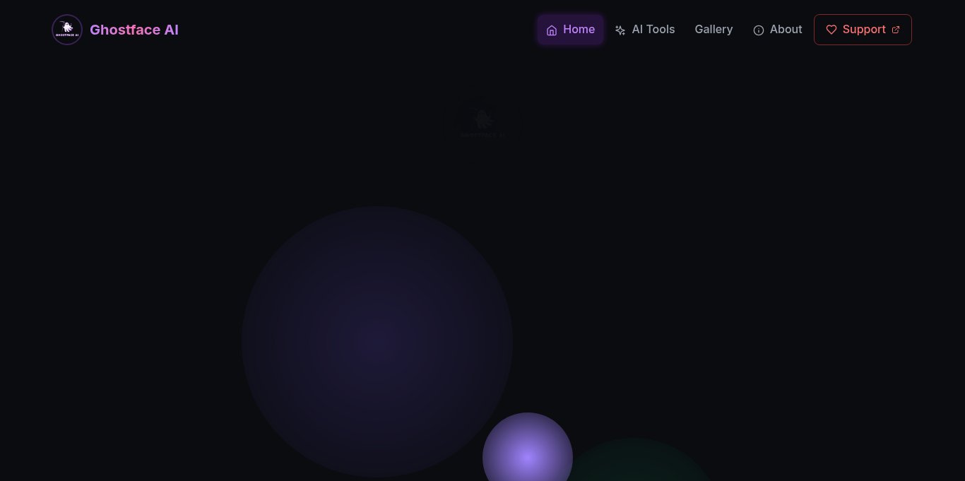 GhostfaceAI.space Landing page