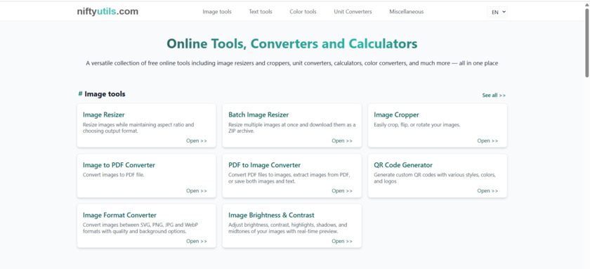 NiftyUtils Landing Page