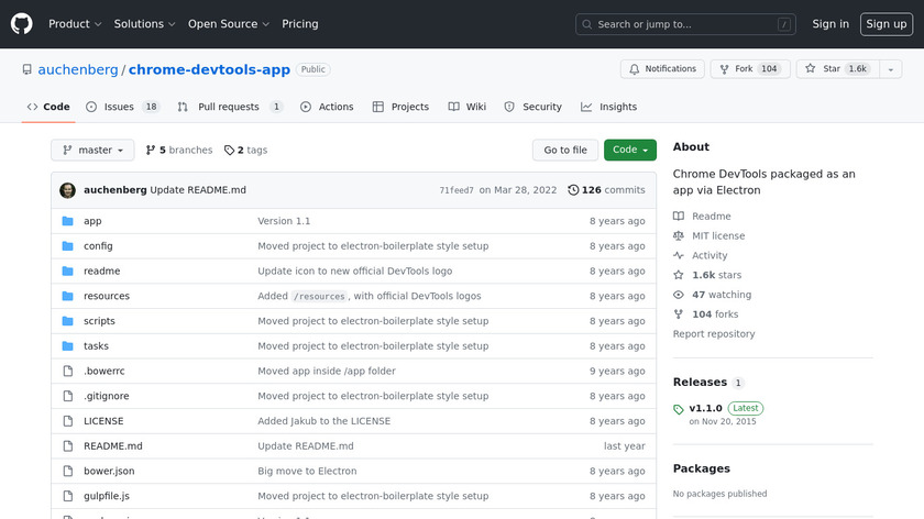 Chrome DevTools App Landing Page
