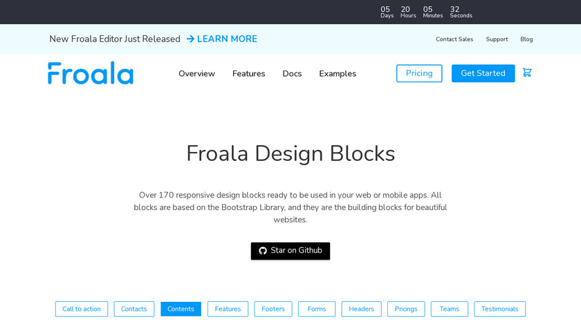 Froala Design Blocks Landing Page
