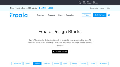 Froala Design Blocks screenshot