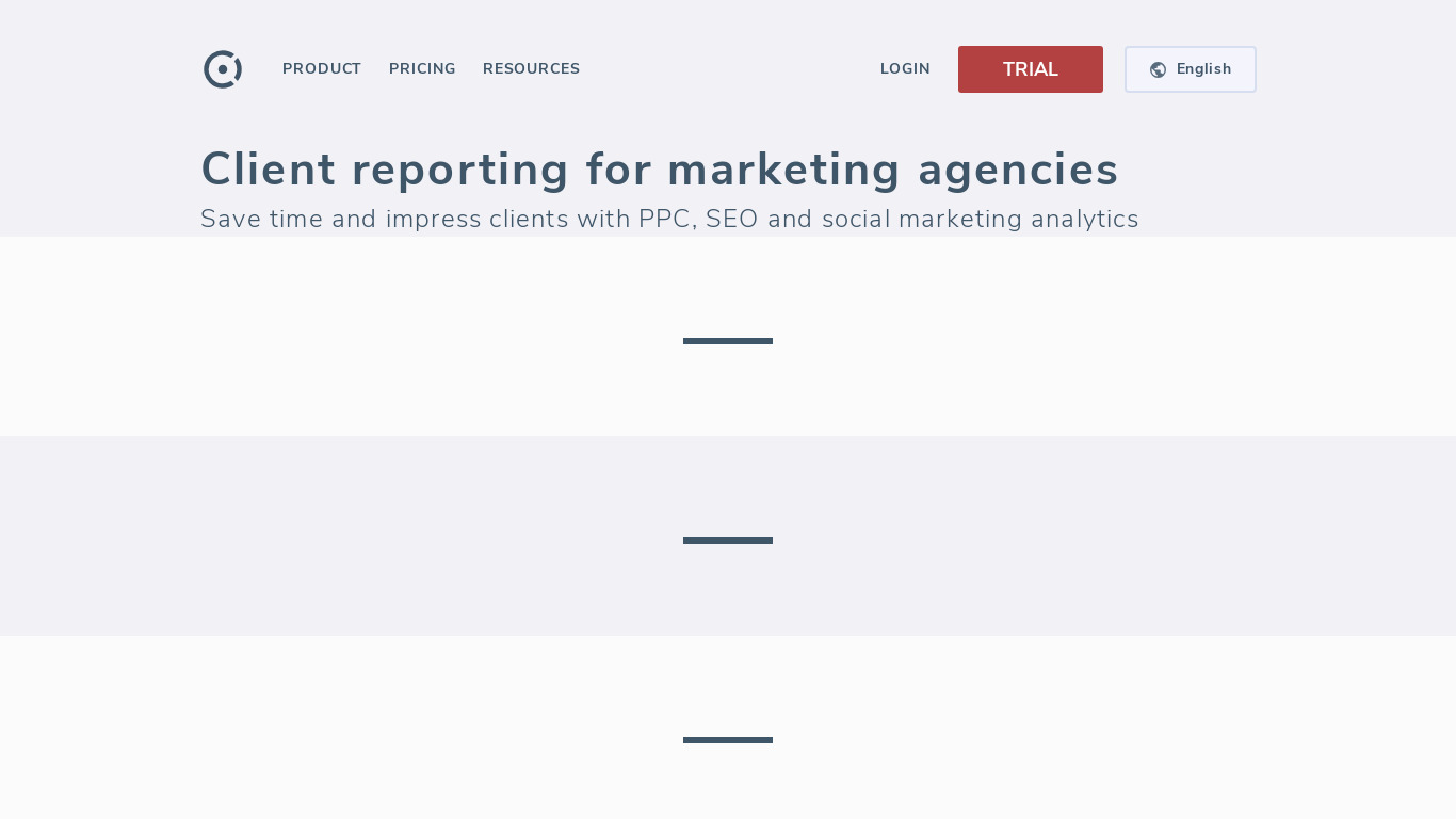 Octoboard for Agencies Landing page