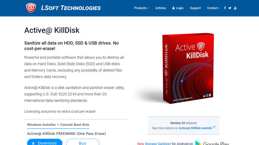 Active@ KillDisk Landing Page