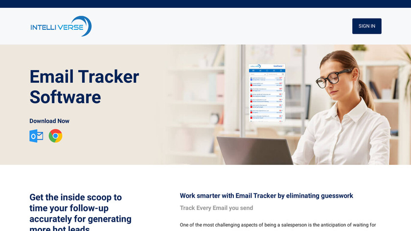 Intelliverse Email Tracker Landing Page