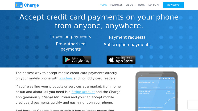 Charge for Stripe Landing Page
