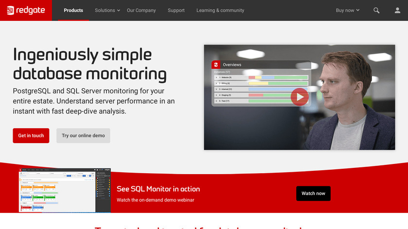 RedGate SQL Monitor Landing Page
