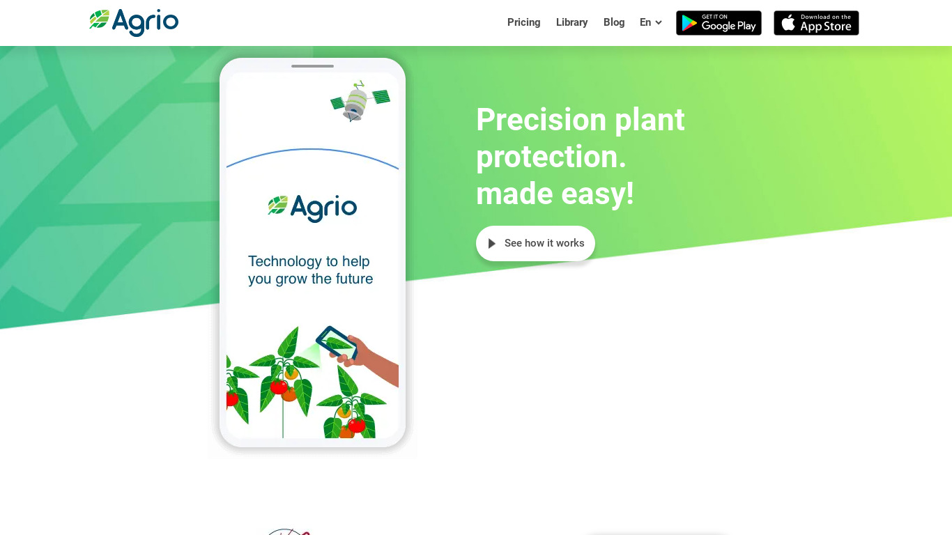 Agrio Landing page