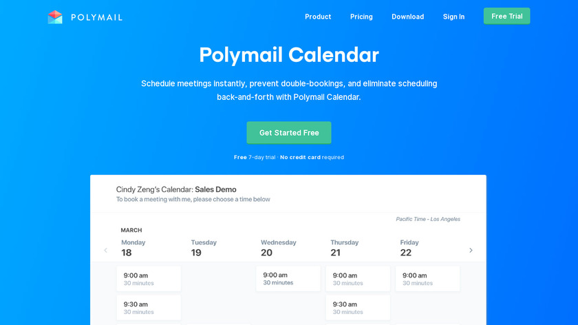 Polymail Calendar Landing Page
