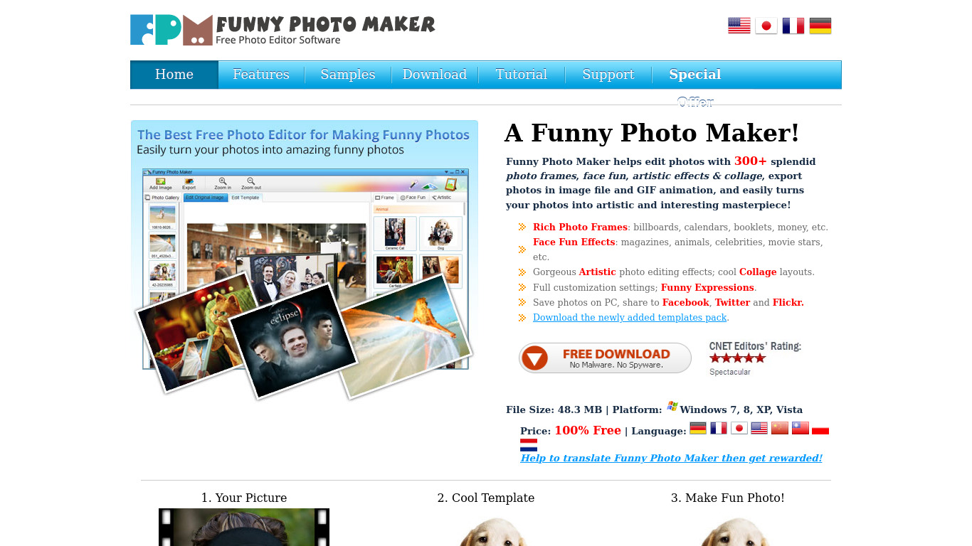 Funny Photo Maker Landing page