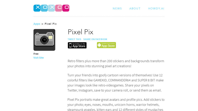 Pixel Pix Landing Page
