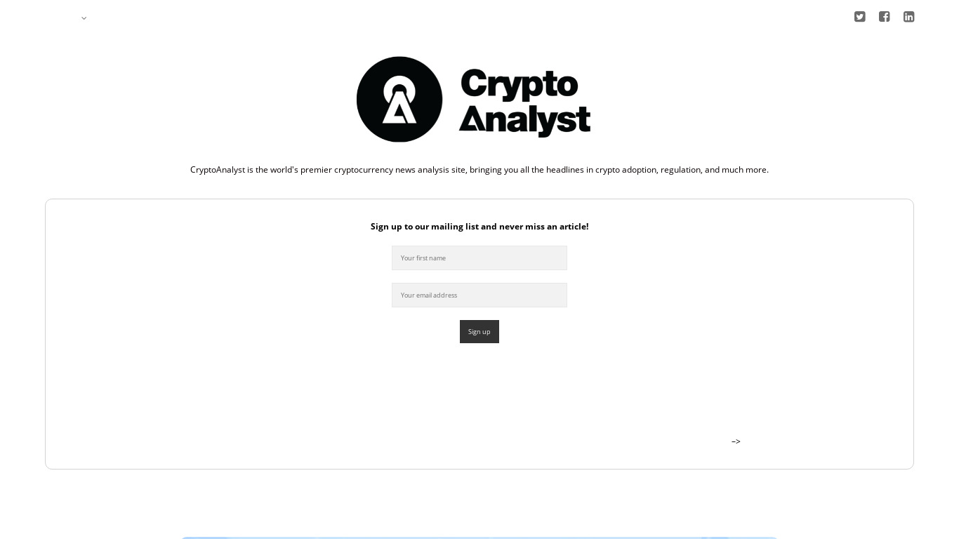 Crypto Analyst Landing page