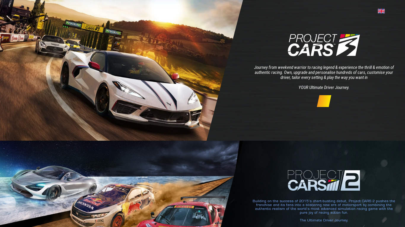 Project CARS Landing page