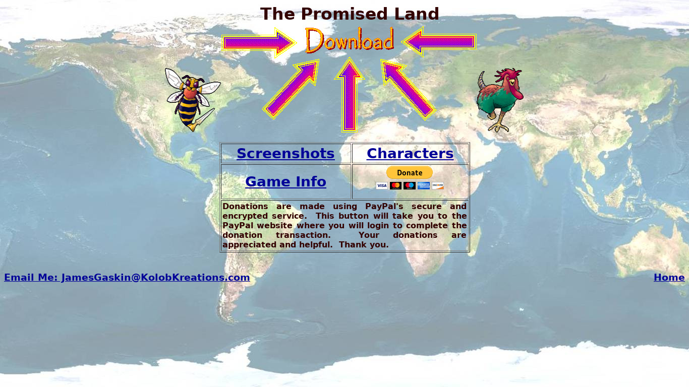 The Promised Land RPG Landing page