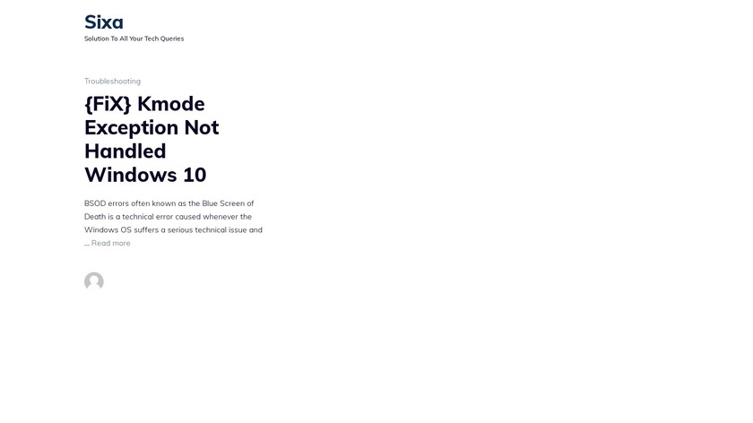 SIXA Landing Page