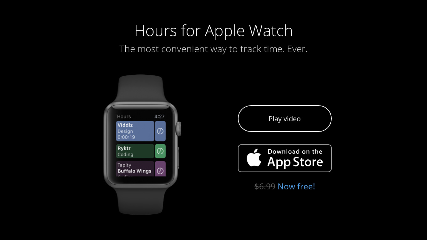 Hours for Apple Watch Landing page