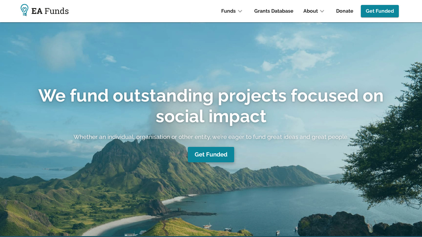 Effective Altruism Funds Landing page