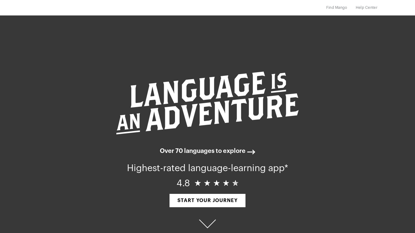 Mango Languages Landing page