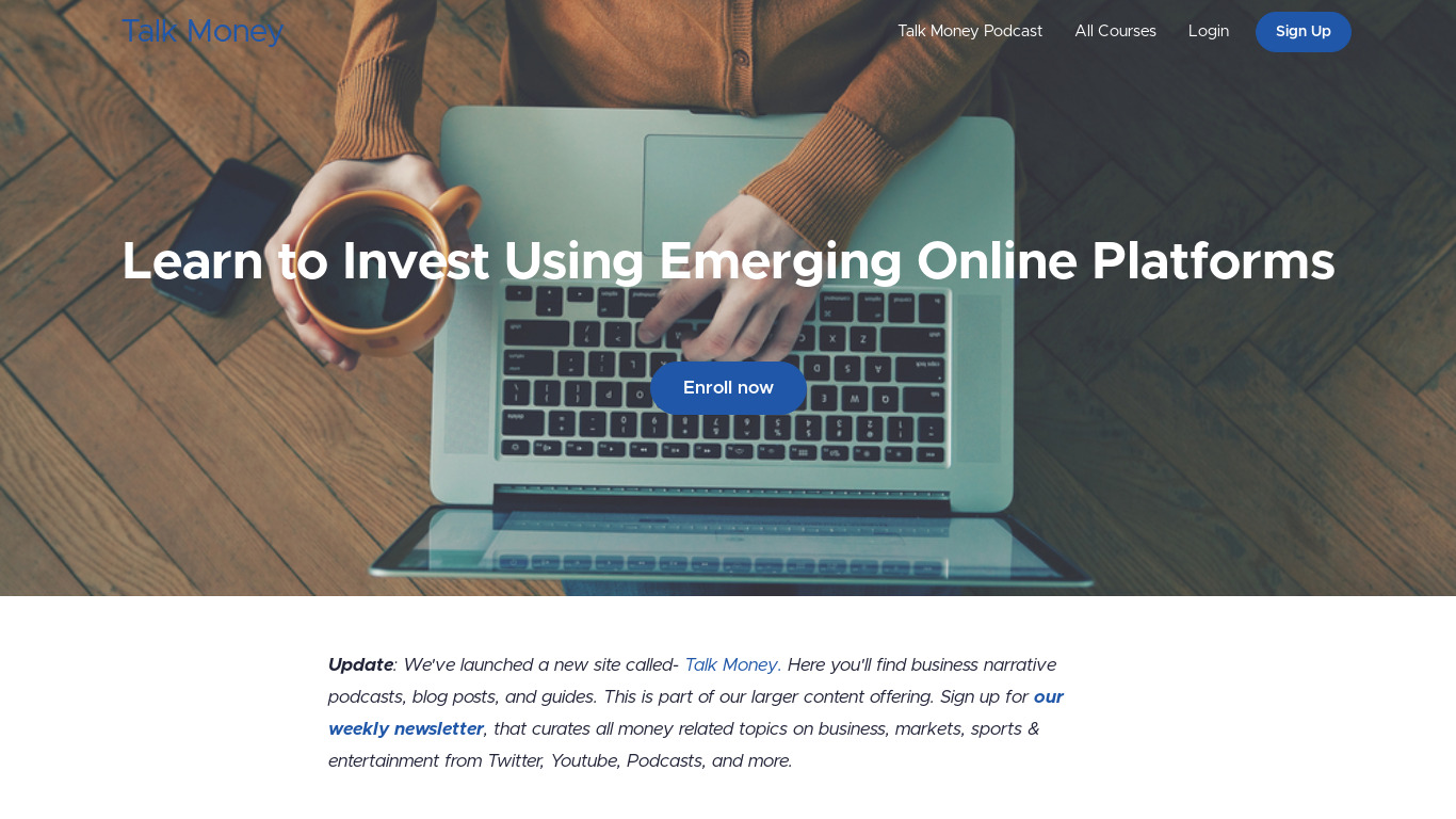 Future Angel Investor Course Landing page