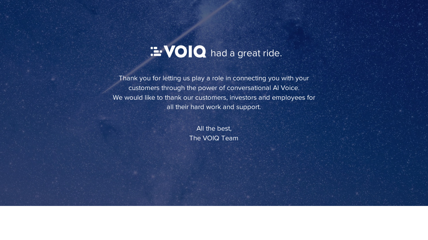 VOIQ Landing page