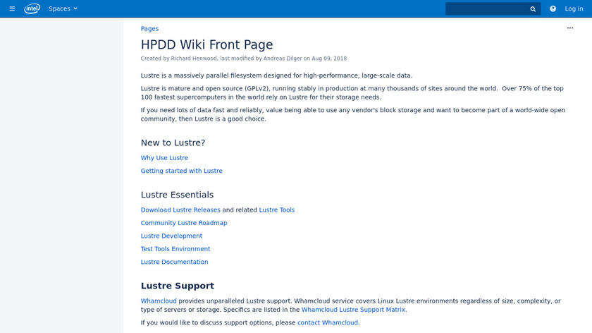 wiki.hpdd.intel.com Lustre Landing Page