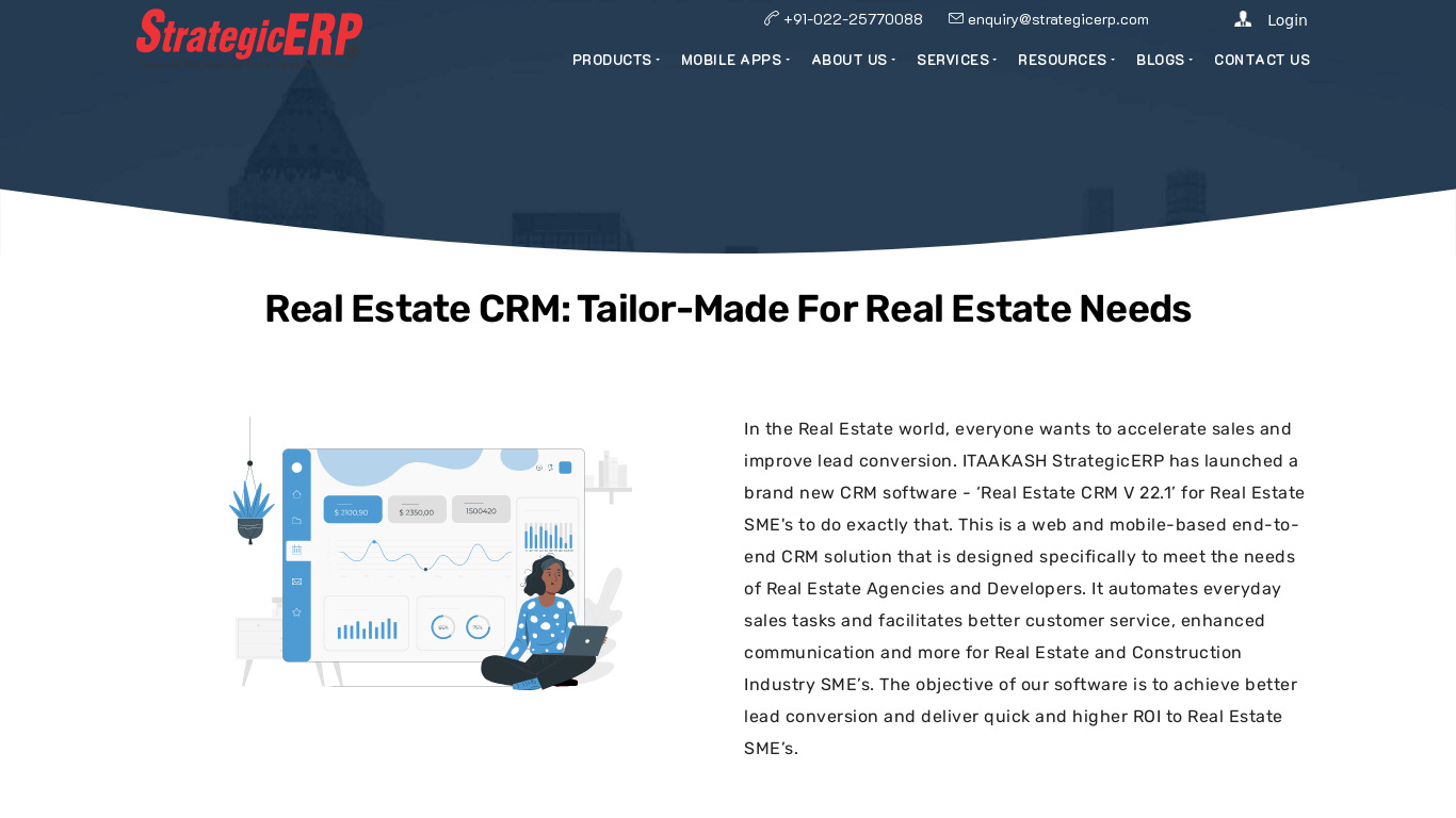 StrategicERP Real Estate CRM Landing page