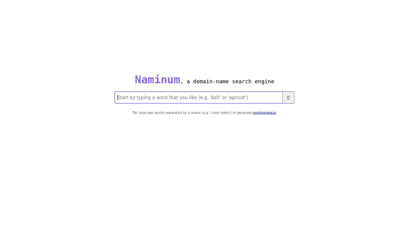 Naminum Landing page
