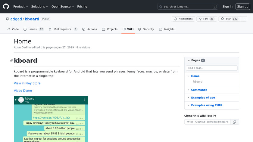kboard Landing Page
