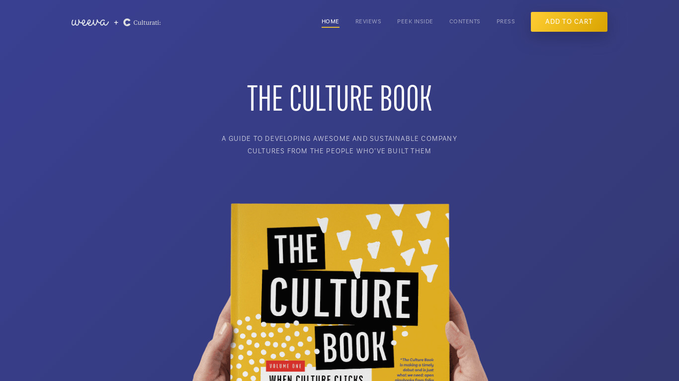 The Culture Book Landing page