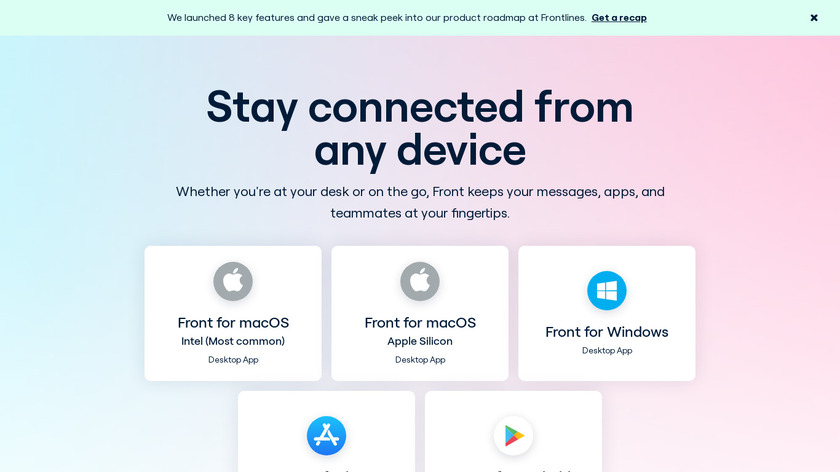 Front for iOS Landing Page