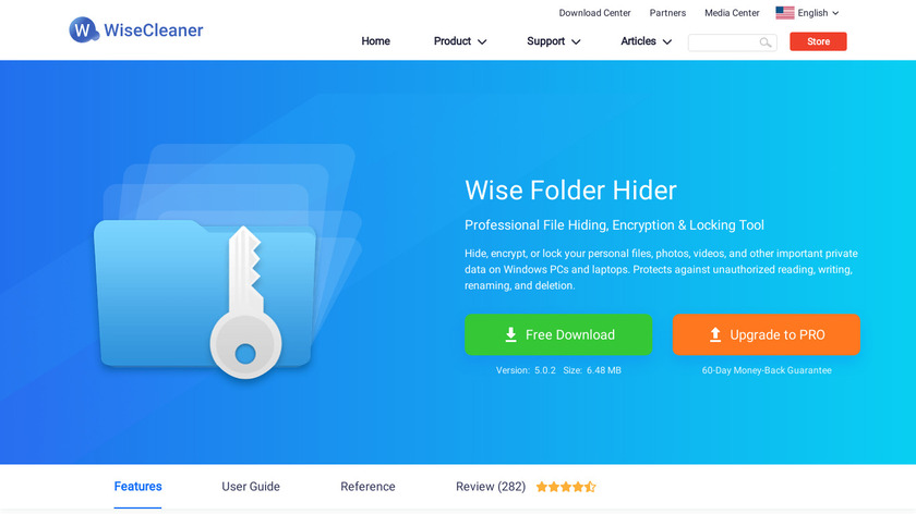 Wise Folder Hider Landing Page