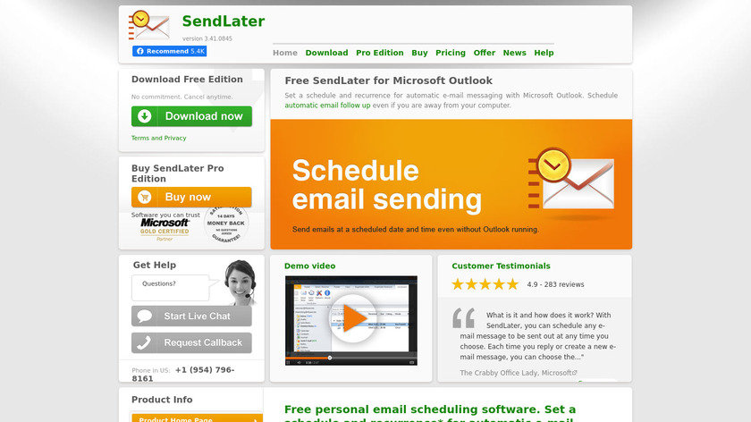 SendLater Landing Page