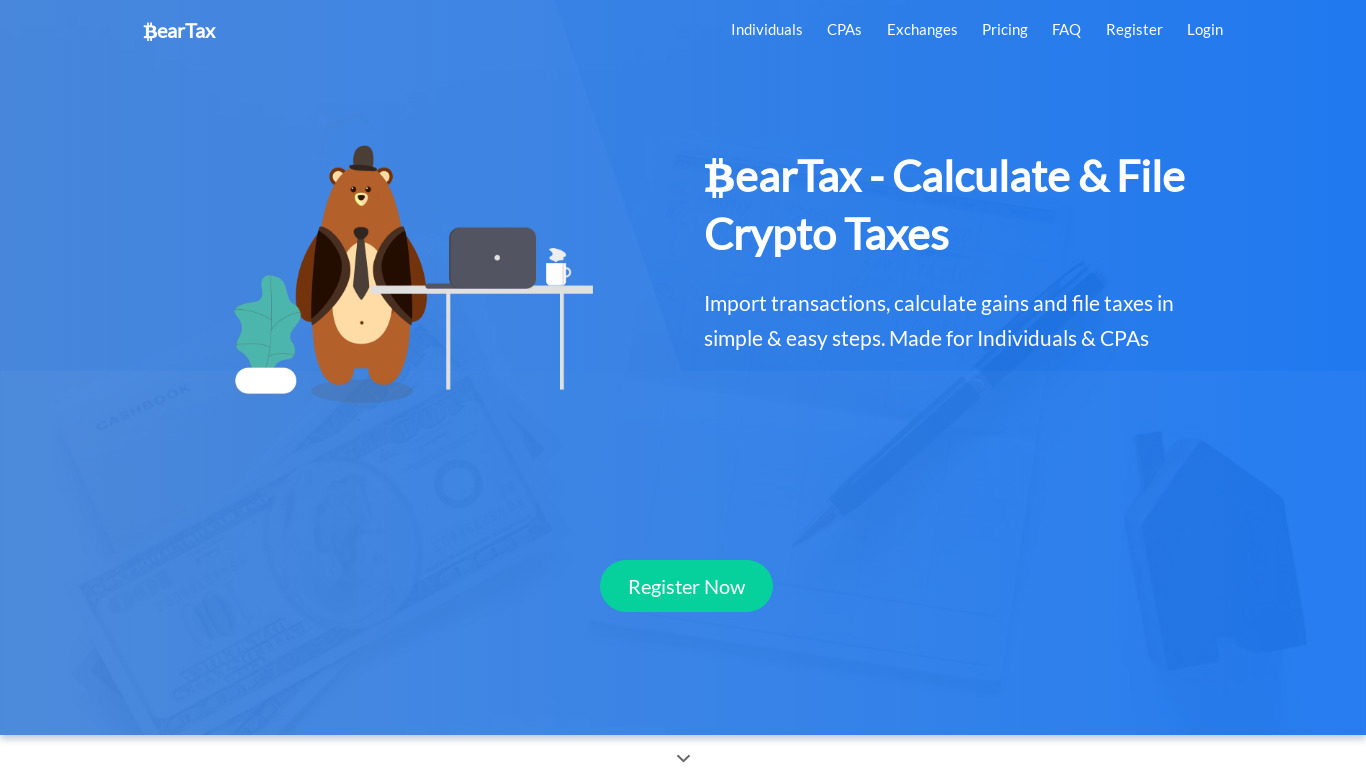 BearTax Landing page