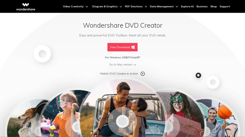 Wondershare DVD Creator Landing Page