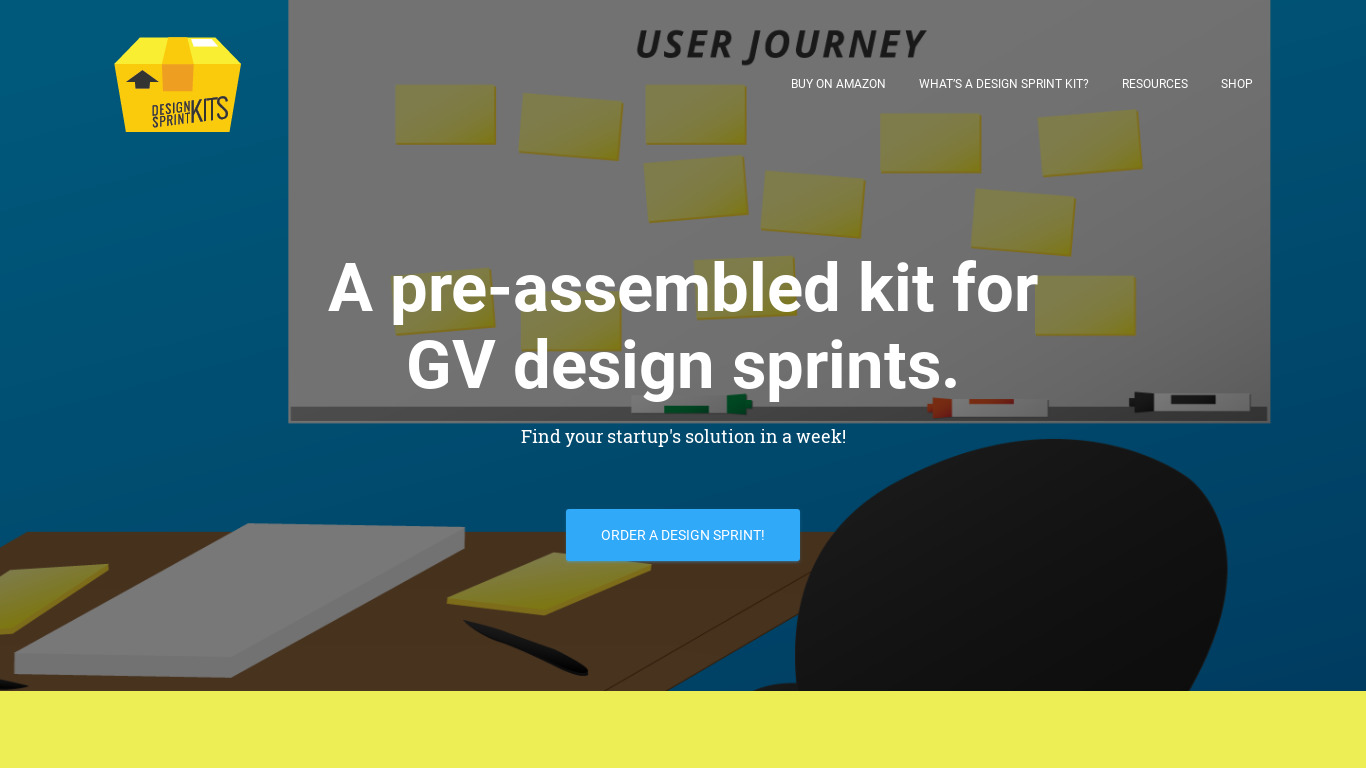 Design Sprint Kits Landing page
