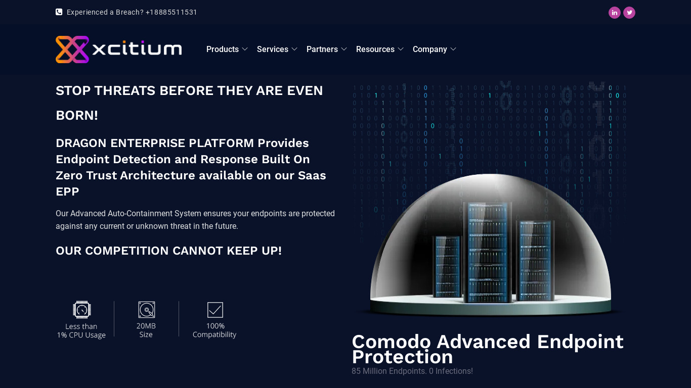 Comodo Endpoint Protection Landing page