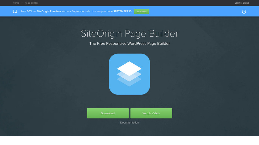 SiteOrigin Page Builder Landing Page