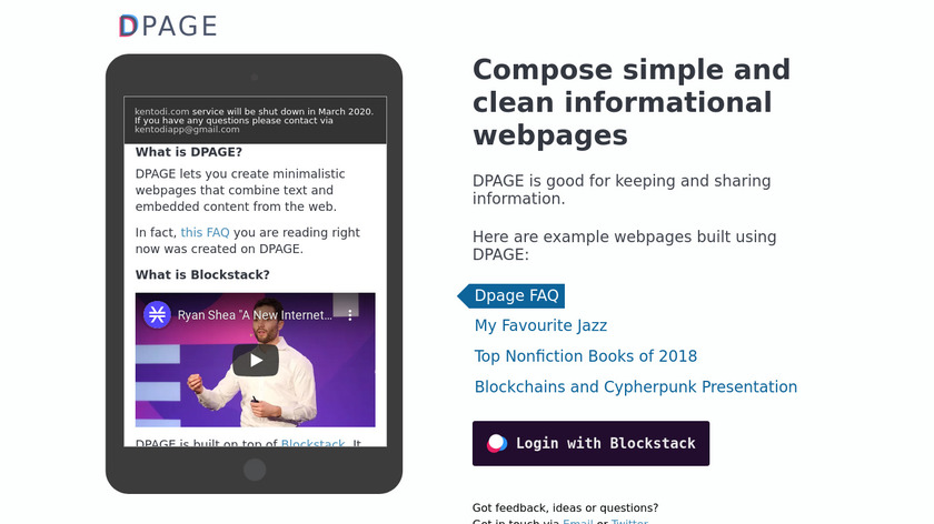 DPAGE Landing Page