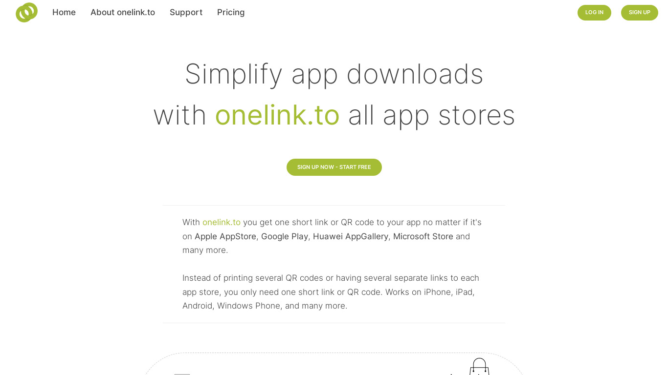 onelink.to Landing page