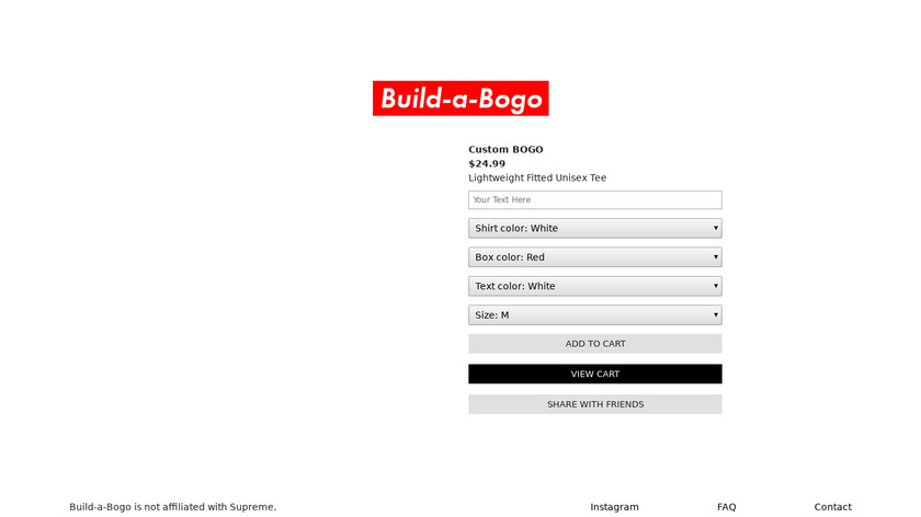 Build-a-Bogo Landing Page
