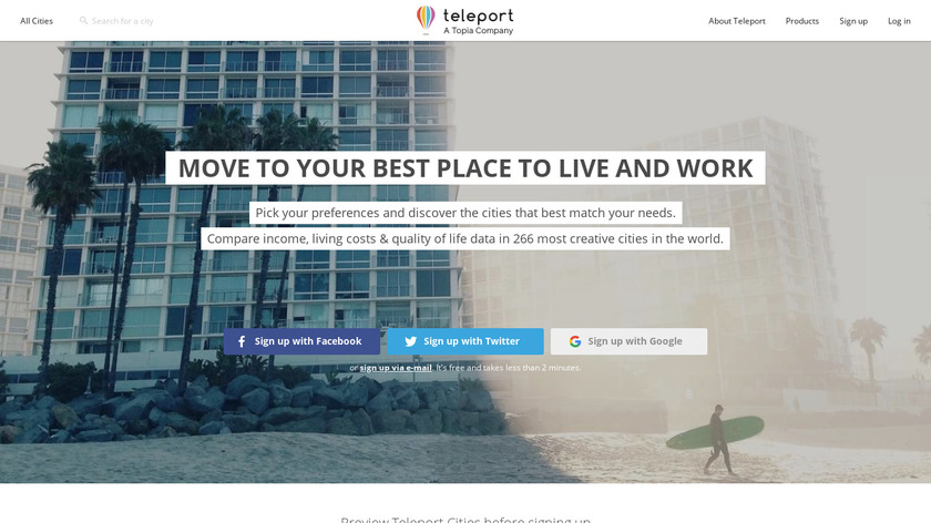 Teleport City Profiles Landing Page