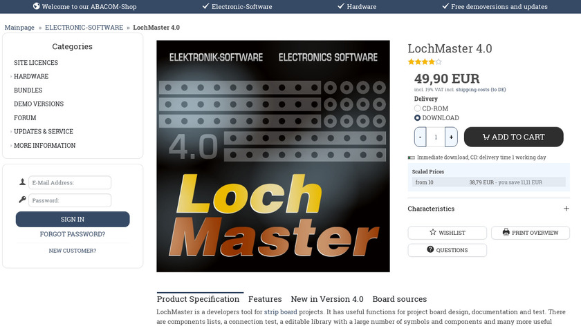LochMaster on abacom-online.de Landing Page