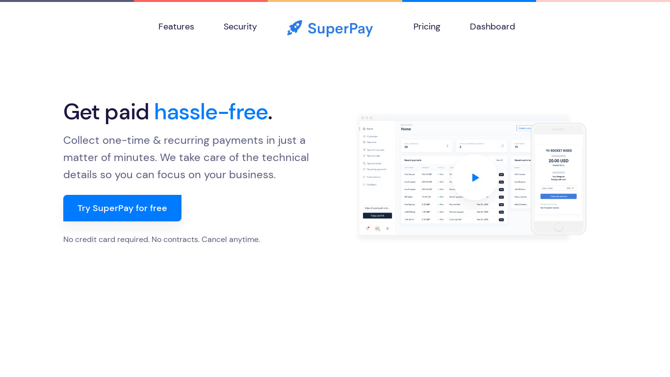 SuperPay Landing page